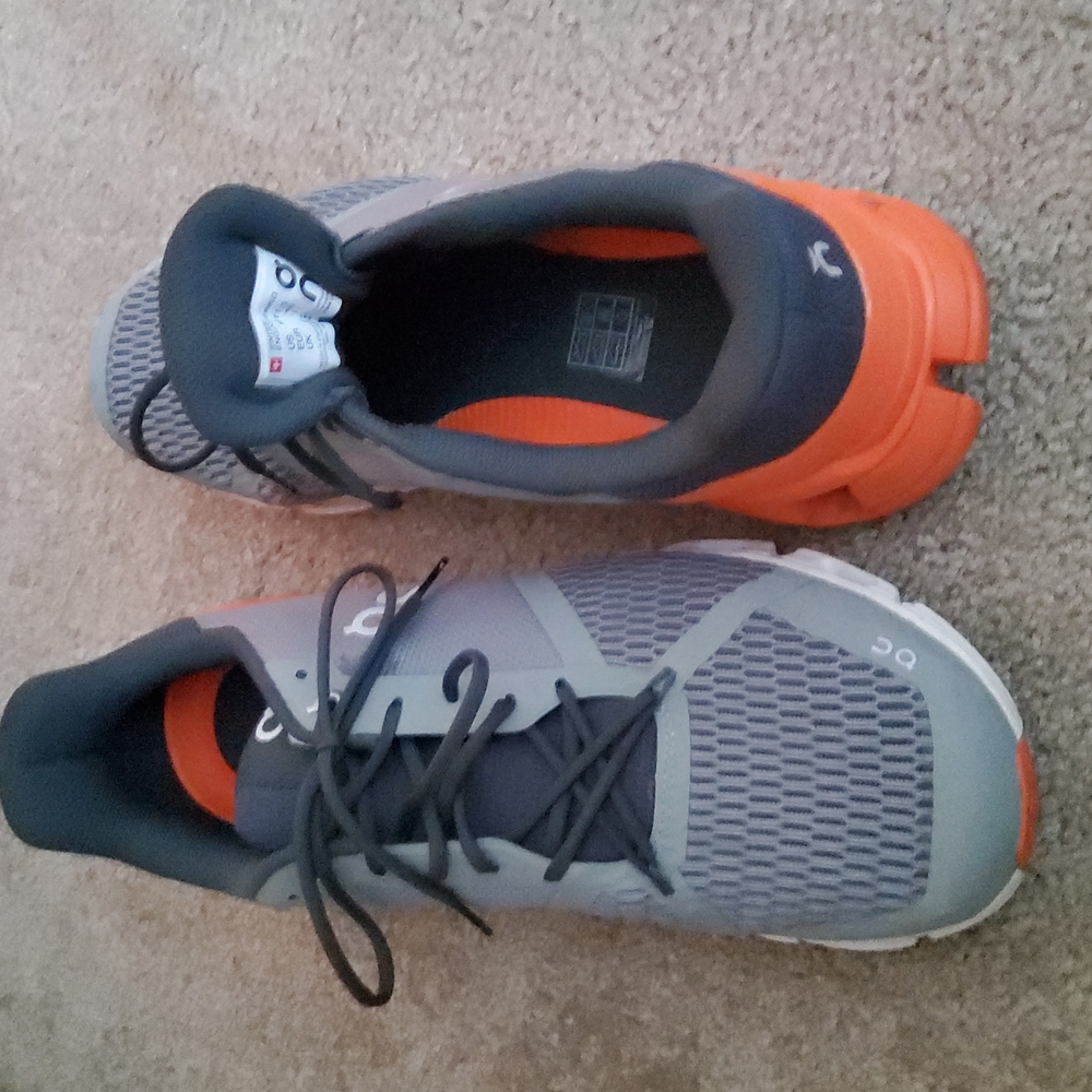 On Running Men's Athletic Shoes Gray and Orange